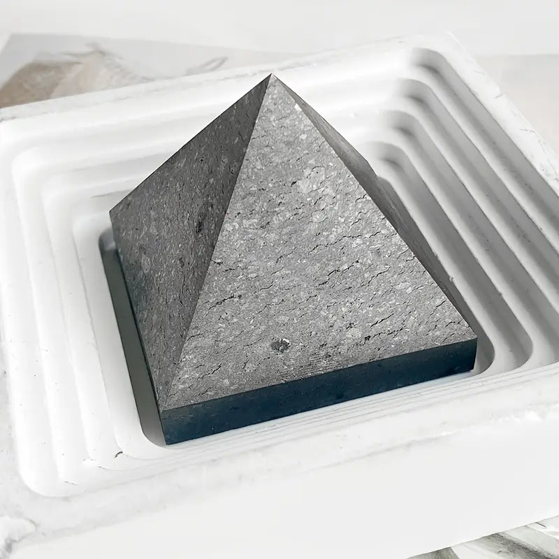 Natural Black Granite Pyramid – Harness Positive Energy & Protection
