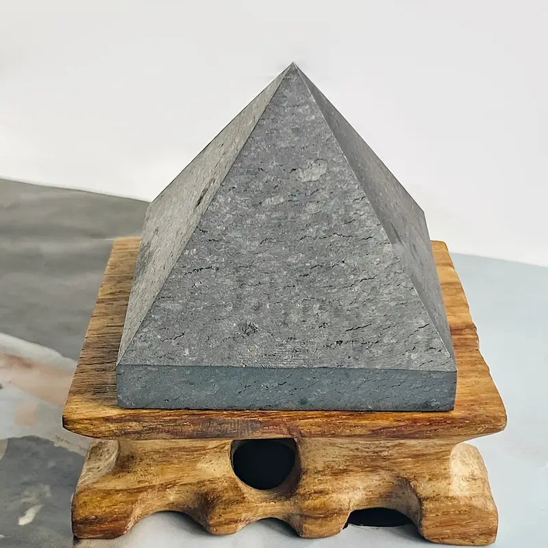 Natural Black Granite Pyramid – Harness Positive Energy & Protection
