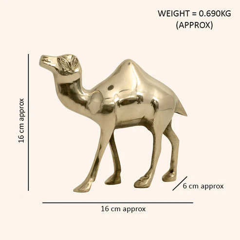 🐪 Golden Camel Showpiece – Symbol of Strength, Endurance & Prosperity (16 × 16 × 6 cm)