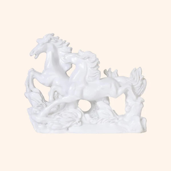 Vastu Vardan Two White Horse – Auspicious Vastu Symbol for Peace, Success & Harmony (Size: 16 cm × 20 cm)
